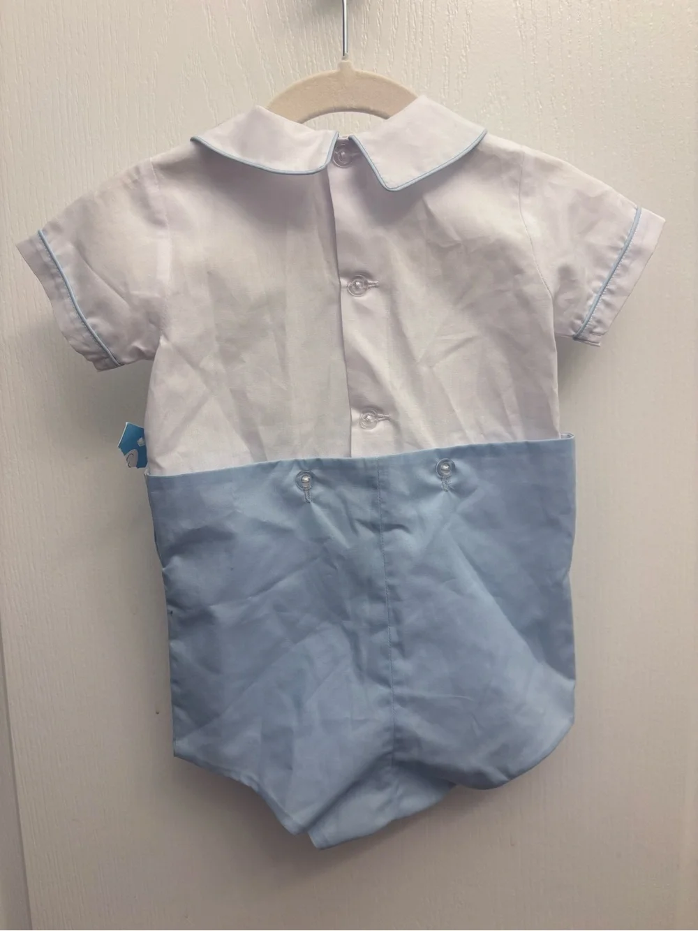 NWT Auraluz Baby Boy Hand Embroidered Car Bubble Romper 6M Heirloom Outfit
